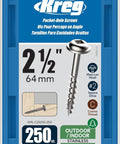Product packaging for Stainless Steel Pocket Hole Screws Two And A Half Inch Coarse Thread Maxi Loc Head For Outdoor Woodworking Cabinets And Furniture 250 Count Great For Softwood And Plywood With Strong Holding Power