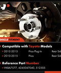 Front view of 2 Pack Rear Wheel Bearing And Hub Assemblies With ABS For Toyota Prius 2010 2015 And Prius Plug-In 2012 2015, 5-Lug