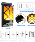 Installation guide of realistic solar flame lights outdoor with 3D flickering flames that look legit using 66 ultra bright LEDs lantern.