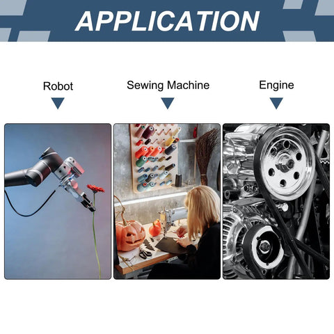 Robot with chrome joint, sewing machine with colorful threads, and engine machinery components for Heavy Duty COM12T Spherical Plain Bearings Pair 3/4 X 1 7/16 X 3/4 Chrome Steel Bushings Built Like A Tank With Top Tier Wear Resistance For Hardcore Machinery Jobs.