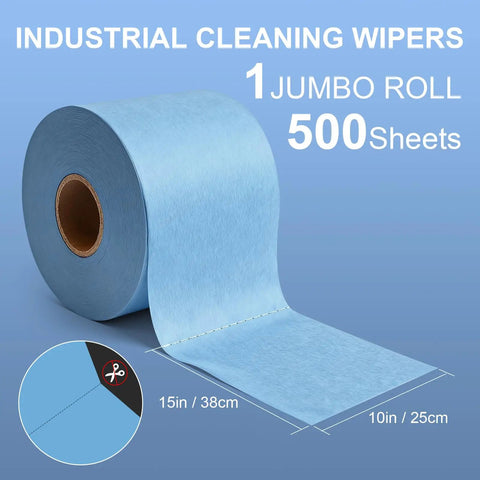 Legit Heavy Duty Shop Rags With Grease Eating Power Ultra Thick Pull And Tear Paper Towel Rolls For Automotive Detailing Lab Cleanup and Daily Workshop Grind, 10x15 inches, 500 sheets