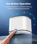 Ultrasonic Retainer Cleaner 48KHz High Frequency Cleaning Machine in cool white with one-button operation and 7.8 oz pod.