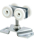 Bi-Fold Door Roller Assembly With 7/8 Inch Convex Plastic Wheels, Steel Bracket And Ball Bearings, Zinc Plated, 2 Pack