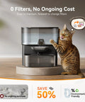 Wireless Cat Water Fountain With No Filters And Wastewater Separation, 3.5L stainless steel bowl beside intrigued cat.