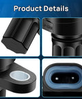 Detailed view of the Rear Center Abs Wheel Speed Sensor No Sweat Swap Direct Oe Fit for Ford and Dodge, black plastic material.