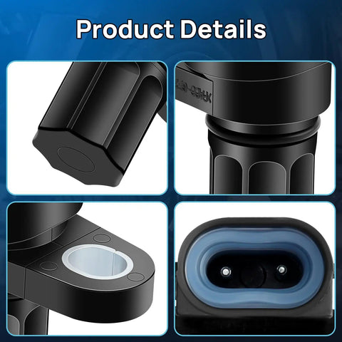 Detailed view of the Rear Center Abs Wheel Speed Sensor No Sweat Swap Direct Oe Fit for Ford and Dodge, black plastic material.