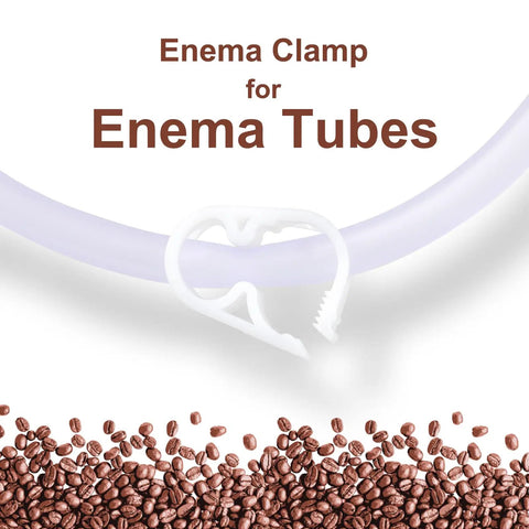 Enema clamp for tubes, white plastic clip on Long Flexible Enema Replacement Tube 5.8Ft With Easy Install Nozzle, Universal Fit For Most Enema Kits, Thick Durable PVC Hose Built To Last, Comfortable Flexible Design, Easy To Clean, Medical Grade Quality