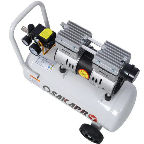 8 Gallon Silent Oil-Free Air Compressor With 1.5HP Motor And Ultra Quiet 70dB Performance For Home Garage Shop Use Featuring 4.0 CFM At 90 PSI Ideal For Nailing Tire Inflation And Spray Painting Tasks