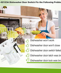 Woman holding Replacement Dishwasher Door Latch For Samsung Models Upgrade DD81-02132A DD81-01629A in kitchen