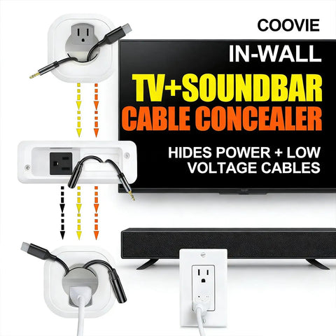 In Wall Cable Management Kit For TV And Soundbar With Power And Low Voltage Wiring, No Electrician Needed, Quick DIY Install