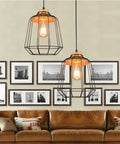 Living room decor with hanging lamps showcasing Dimmable LED Edison Bulbs 4W Amber Glass ST64 Warm White 2200K-2400K E26 Base