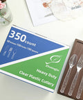 350 Count Clear Plastic Forks, Extra Heavy Duty Disposable Cutlery For Parties And Weddings, BPA Free, Food Safe, 7.1 Inch box