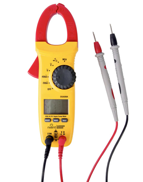 Pro Grade Digital Snap Around Clamp Meter With 5 Functions And 9 Range For Quick Voltage Testing, Measures 400 600V AC DC, Resistance And Continuity, Data Hold, Auto Power Off, Includes Case, Yellow Compact Tool with probes