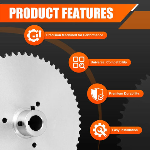 60 Tooth Go Kart Live Axle Sprocket For 40 41 And 420 Chain With One Inch Bore And Quarter Inch Keyway Nine Point Seven Five Inch OD