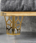 4 Pack Iron Furniture Legs for Couch Dresser Cabinet and Wardrobe Replacement Feet shown installed on wooden furniture