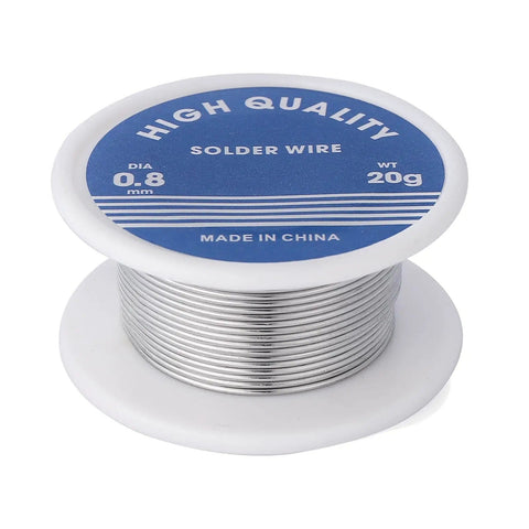 63/37 Tin Rosin Core Solder Wire 0.8mm Diameter, 20g Pack for electronics, spool displaying product details