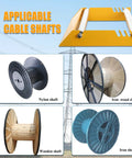 Rock Solid Heavy Duty Cable Drum Roller Stand Smooth Rolling Wire Reel Dispenser and various applicable cable shafts.