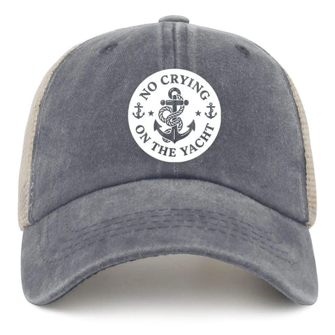 Casual Dope Hats For Men - Everyday Cotton Baseball Caps And Golf Trucker Style Hats, Adjustable Fit, with nautical patch