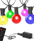 Colored Outdoor String Lights 97 Feet With Warm White And RGB Bulbs, Remote, Dimmable, Shatterproof, Cozy Vibes with Remote