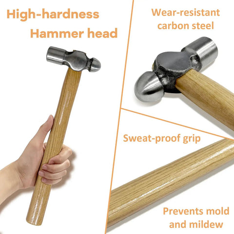 16oz Ball Peen Hammer For Metalworking And Riveting Handy Machinist Hammer For Auto Body Home Repair DIY Projects