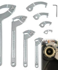 Adjustable Pin Spanner Wrench Set With 9 Piece C Spanner Heads And Changeable Attachments For Suspension And Collar Nut Tweaks