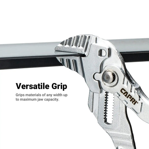 Adjustable Pliers Wrench Set With Smooth Parallel Jaws And Soft Grip Non Slip Handles 7 And 10 Inch Two Piece Kit For Gripping Any Fastener Self Adjusting Jaw Lets You Ratchet Smoothly Without Slippage