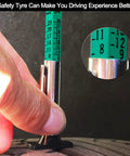 Two-Sided Color Coded Tire Tread Depth Gauge With Inch And Millimeter Calibration, Easy Read Tire Wear Gauge Reads In 32nds, Quick Diy Friendly Tool For Your Tire Health Check, Pack Of 2 in use on tire tread