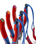 Close-up of Cobra Water Pump Pliers 12 Inch With Comfort Grip Handles, showing colorful handle ends and safety cords.
