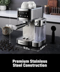 Kickstart Your Day Grind With This 20 Bar Espresso Machine Featuring Auto Milk Frother Smart Touchscreen And Sleek Steel Build For Bold Shot Creation No Fuss Cafe Sips Anytime Durable Kitchen Win.