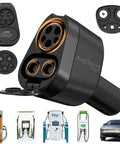 Badass Heavy Duty CCS1 And J1772 To NACS Adapter showing dual ports, designed for Tesla Model 3 Y S X Cybertruck, charging ease.
