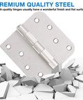 3 Pack 4 Inch Satin Nickel Door Hinges For Interior And Exterior Doors With Square Rounded 5 Eighth Inch Radius Corners Reversible Full Mortise Hinge