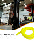 10 Ft High Visibility Chain Cover Kit In Bright Yellow For Indoor And Outdoor Barriers DIY Nylon Sleeving in warehouse.