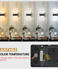 Adjustable 5CCT color temperature options for Sleek Black Modern LED Wall Sconce Dimmable Indoor Lighting 12 Inch.