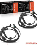 Straight Swap Set Of Two Front Left Right Abs Wheel Speed Sensors For Ford F 150 Lincoln Navigator Expedition 2009 To 2010 Plug And Play Anti Lock Braking System Direct Bolt On Replacement with cables and connectors.