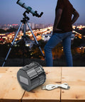 Telescope Camera Eyepiece With 1.5 Inch TFT Screen For 1080P Video Recording, displayed on wooden surface with USB cable