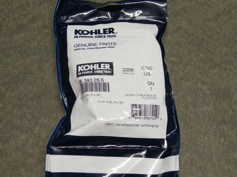 Genuine OEM Fuel Pump Pulse 25-393-26-S Replacement For Select Small Engine And Generator Models 2539326-S Fits Specific Engine Serial Numbers Plug-and-Play Easy Install Premium Quality Fuel Delivery, Kohler bag
