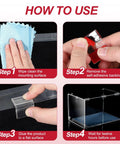 How to use Total Game Changer Acrylic Flexible Hinges Clear Invisible Living Hinge steps for installation on surfaces.