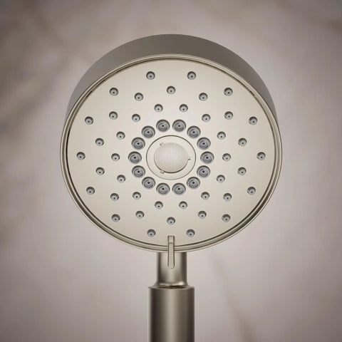 Purist Four Function Handheld Showerhead With Nonpositive Shutoff Full Coverage Spray in Vibrant Brushed Nickel finish