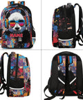 Front and side view of Personalized Dope Panda Backpack With Custom Name For Work And Travel College 16 Inch Laptop Bag