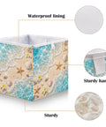 Kjdsxld Fabric Storage Bin Collapsible With Handles For Organization A457 Waterproof lining and sturdy handle design.