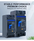 Top Shelf 2 Pole DC Circuit Breaker 1000V MCCB Built Tough For Solar Arrays And RV Marine Installations, showing dual breakers with specs.