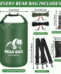 Bear Proof Camping Hanging Kit With 15L Scent Proof Bag, ropes, bear bell, carabiners, rock pouch, adjustable straps