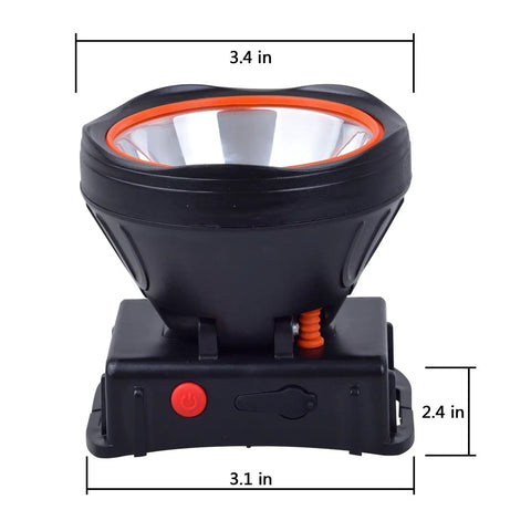 Dimensions of Ultra Bright LED Rechargeable Headlamp With Adjustable 0 To 45 Degree Beam See Up To 500 Yards Long Lasting Battery