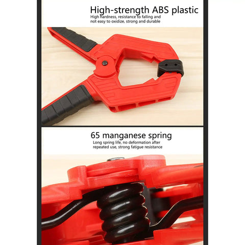 Beefy Heavy Duty Woodworking Spring Clamp with Anti Slip Handle and 4 Inch Opening, two color ABS, 65 Mn Spring