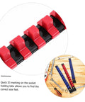 Slick 6 Piece Socket Organizer Tray With Fast Match Labels showing red and black socket holding tabs for easy size identification.