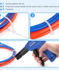 Steps to use Heavy Duty Die Cast Steel Zip Tie Gun With Flush Cut Cutter 7 Inch Nylon Cable Tie Tool for neat wire management.