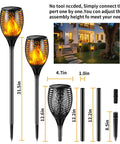 Outdoor Solar Torch Lights With 99 LEDs Realistic Dancing Flame Effect 43 Inch Tall Waterproof Pathway Lighting For Garden Patio Yard