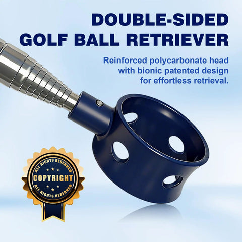 Telescopic Golf Ball Retriever With Stainless Steel Shaft And Rubber Grip Water Hazards Grabber Tool 9ft 12ft 15ft 20ft Dual Sided Pick Up Tap To Release Ball Ideal Gift For Men Women Golfers with polycarbonate head