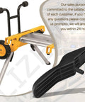 Solid 2 Pack Table Saw Lever Lock Replacement Built Tough For Zero Hassle Swaps And Slick Blade Height Tweaks On Compatible DeWalt Dew74911 Models Upgrade Your Shop Setup Today, showing black lever lock next to a yellow saw stand.