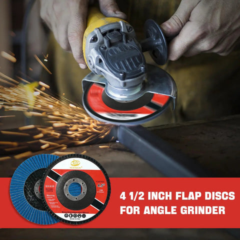 28 Pack 4 And A Half Inch Flap Discs Type 27 For Angle Grinder Zirconia High Density used on metal with angle grinder